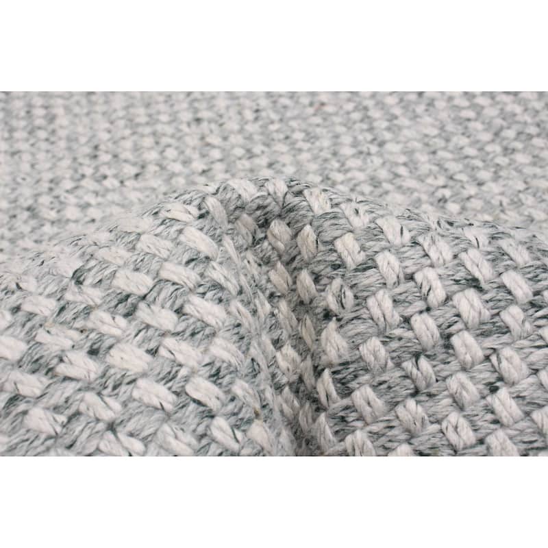ECARPETGALLERY Braid weave Sienna Grey Wool Rug - 4'2 x 6'0