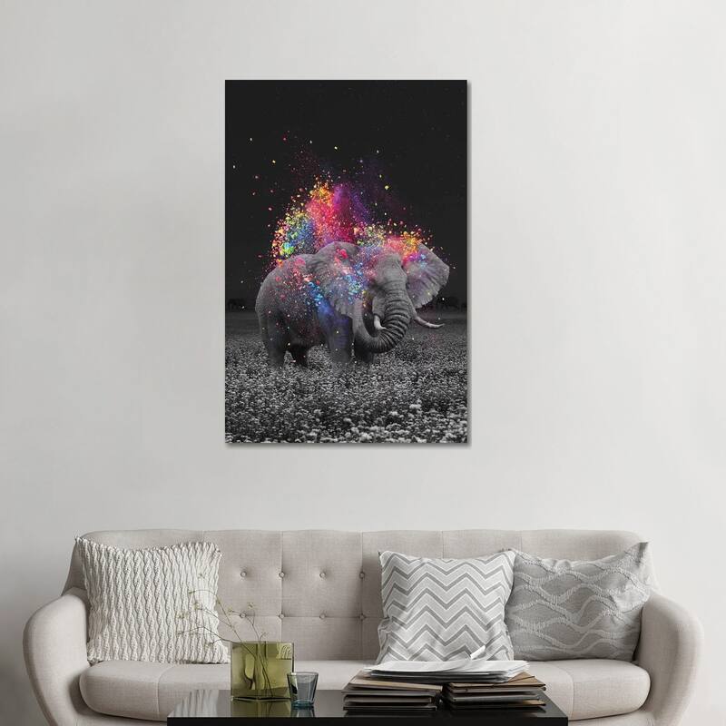 iCanvas "True Colors Elephant" by Soaring Anchor Designs Canvas Print - 48x32x1.5