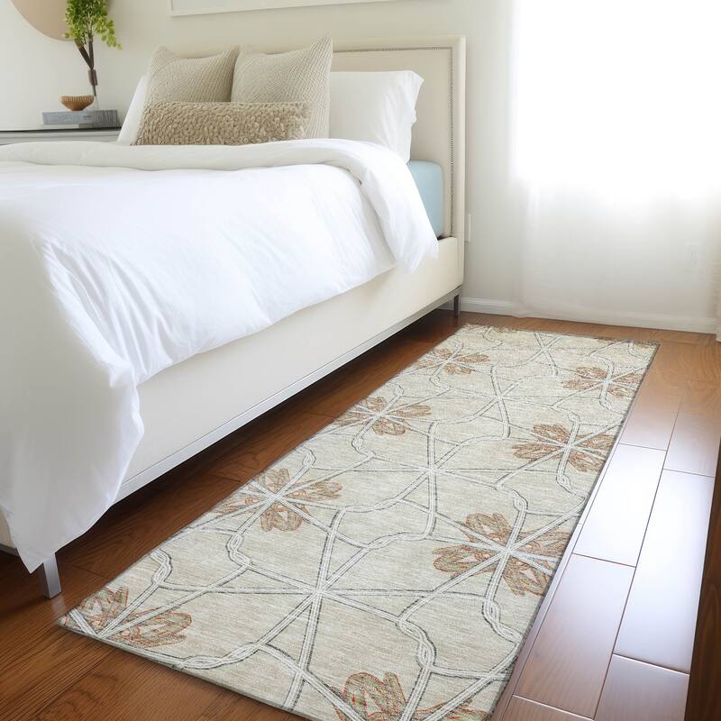 Premium Washable Super Soft Contemporary Tangle Mayfield Rug - Beige - 2'3" x 7'6"