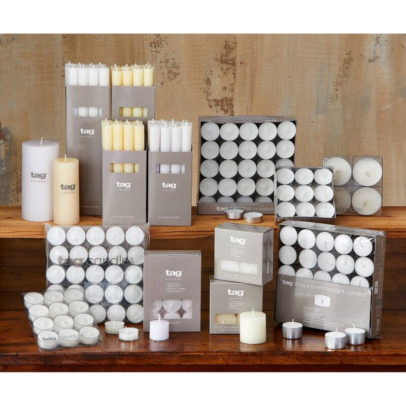 Color Studio Paraffin Wax White Unscented Tealight Candles Set Of 18, Burn Time 4 Hrs