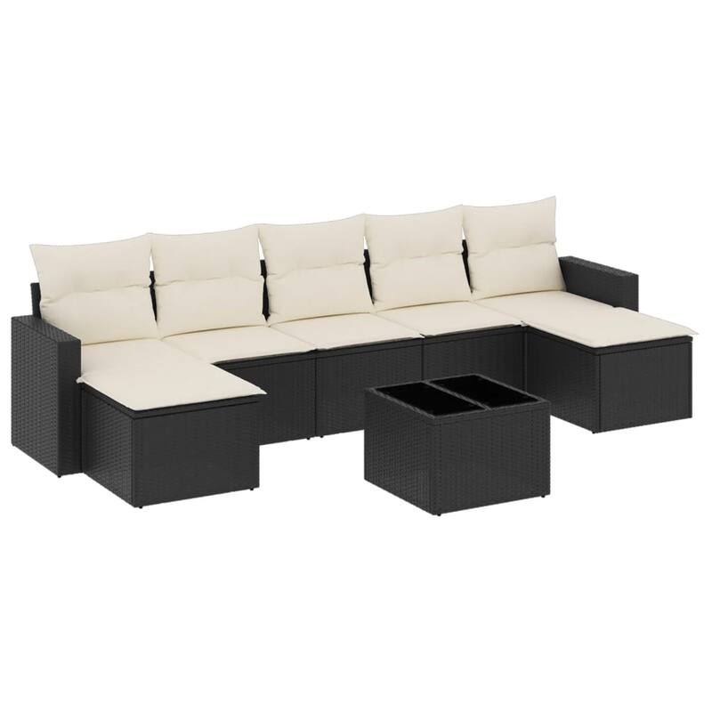 vidaXL Garden Sofa Set Black, Cream - 21.7 x 21.7 x 14.6