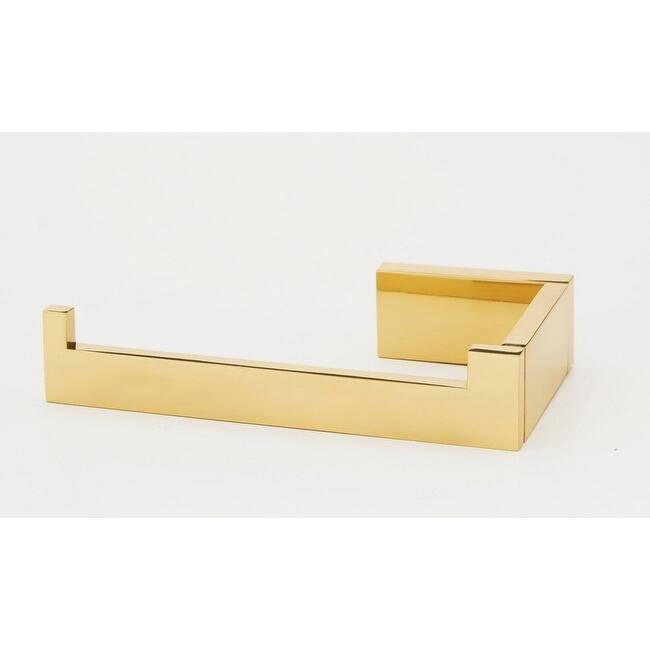Alno A6466L Linear 6" Wide Solid Metal Euro Modern Left Hand Slide Bar - Unlacquered Brass