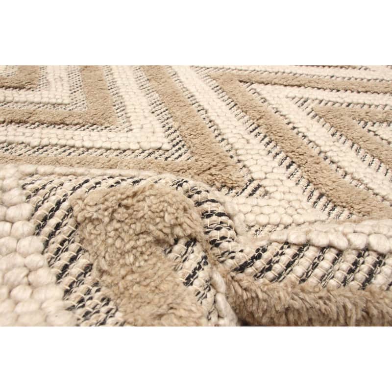 ECARPETGALLERY Braid weave Sienna Brown Wool Rug - 5'0 x 7'7