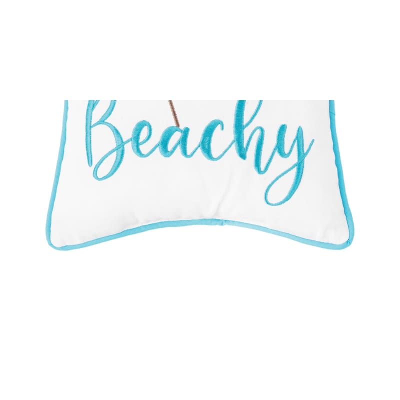 Just Beachy Embroidered Throw Pillow