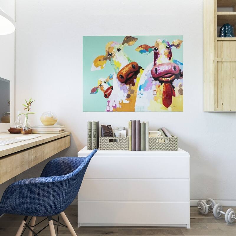 Yosemite Home Decor Curious Cows I Original Hand-Painted Wall Art - multi