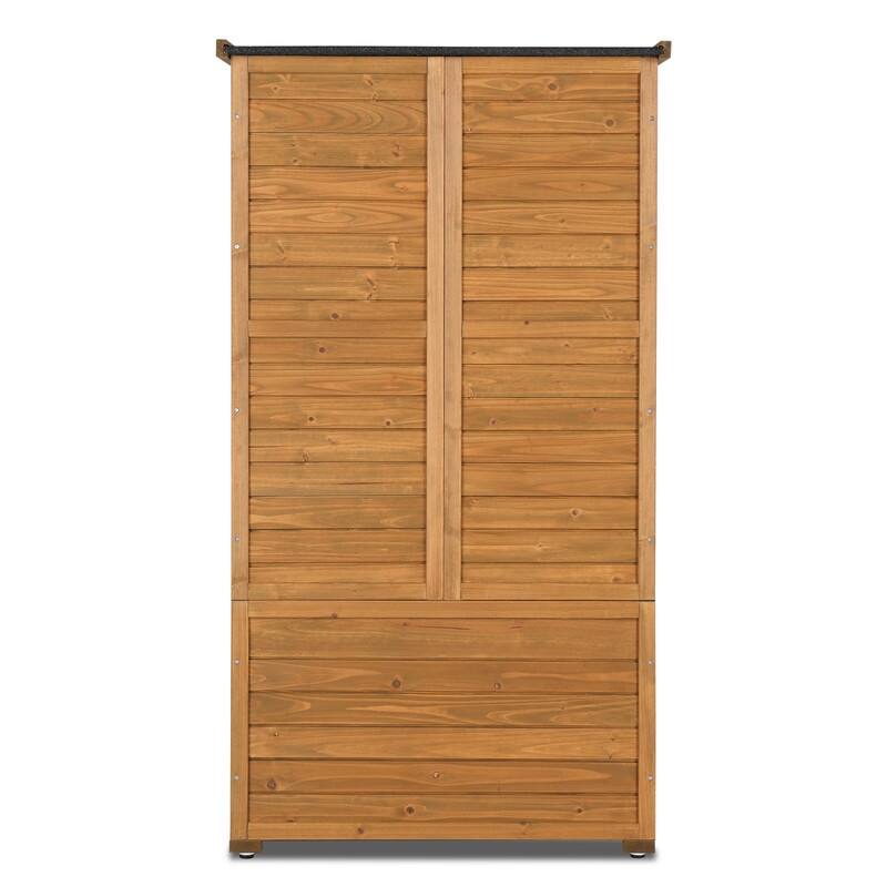 2.8 ft. W x 5.2 ft. H Garden Solid Wood Tool Storage Shed