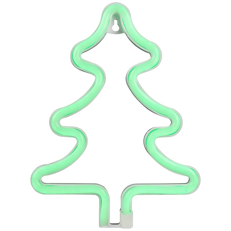 9.5" Green Christmas Tree LED Neon Style Window Silhouette