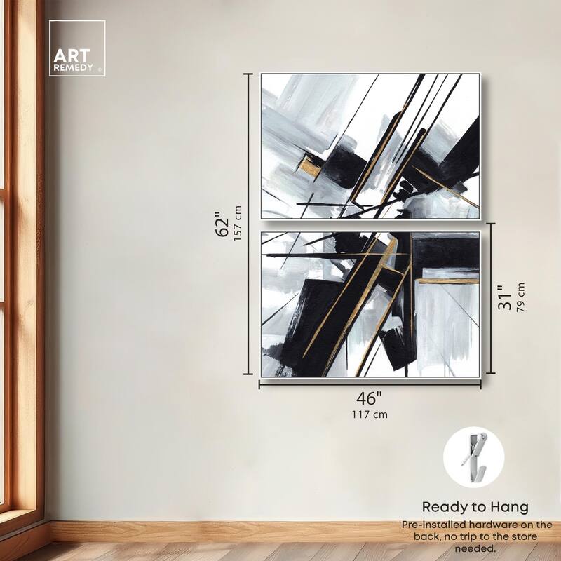 Interlocking Black Canvas Set of 2 by Art Remedy