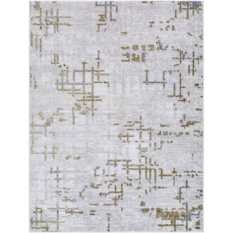 Livabliss Sunrise Modern Area Rug - 5'3" x 7' - Grey