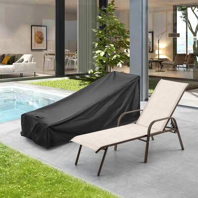 VredHom Outdoor Adjustable Chaise Lounge Chair with Cover (Set of 2) - 60.6" L x 20.5" W x 42.1" H