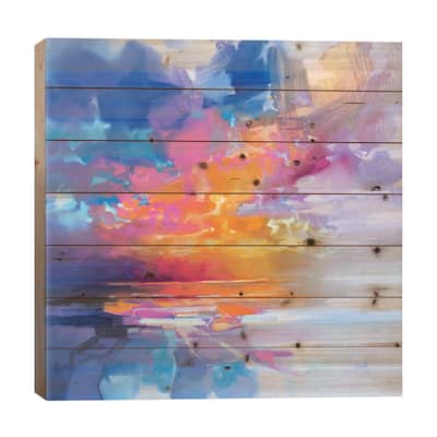 Skye Sunset Fragments Print On Wood by Scott Naismith - Multi-Color