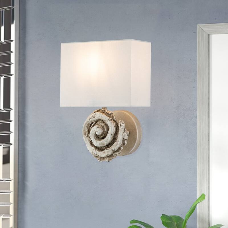 Swirl Large Sconce in Bone - 9 x 6 x 12.5