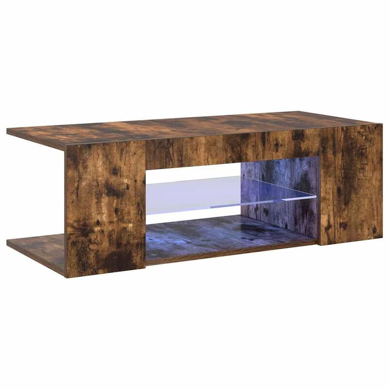 vidaXL TV Cabinet Smoked Oak Engineered Wood 35.4 x 15.4 x 11.8 in - 35.4 x 35.4 x 11.8 in