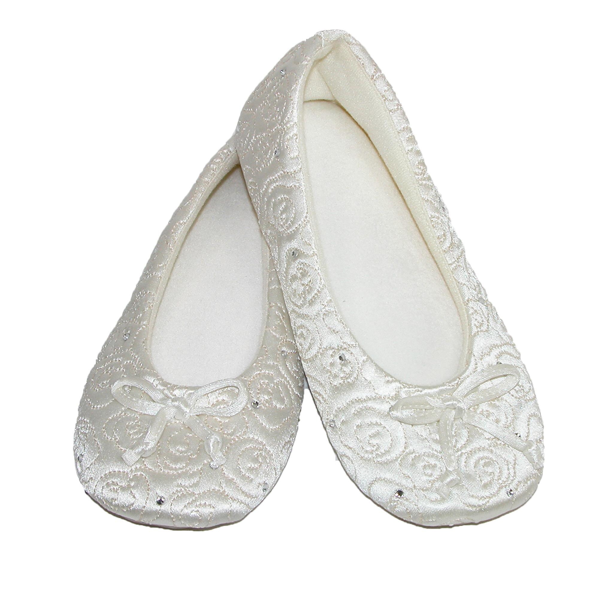 isotoner women's terry ballerina slipper