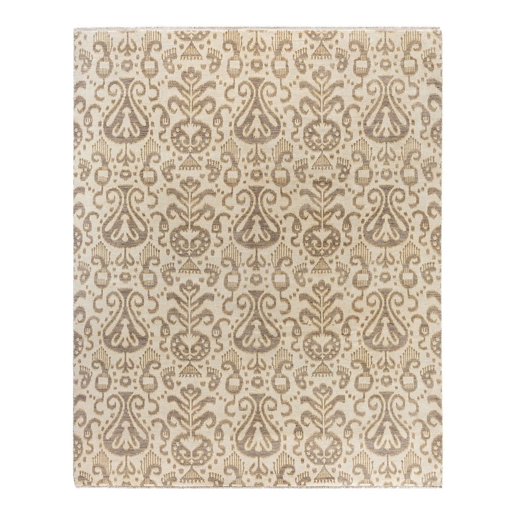 Ikat One-of-a-Kind Hand-Knotted Area Rug, Beige - 8' 3" x 10' 2"