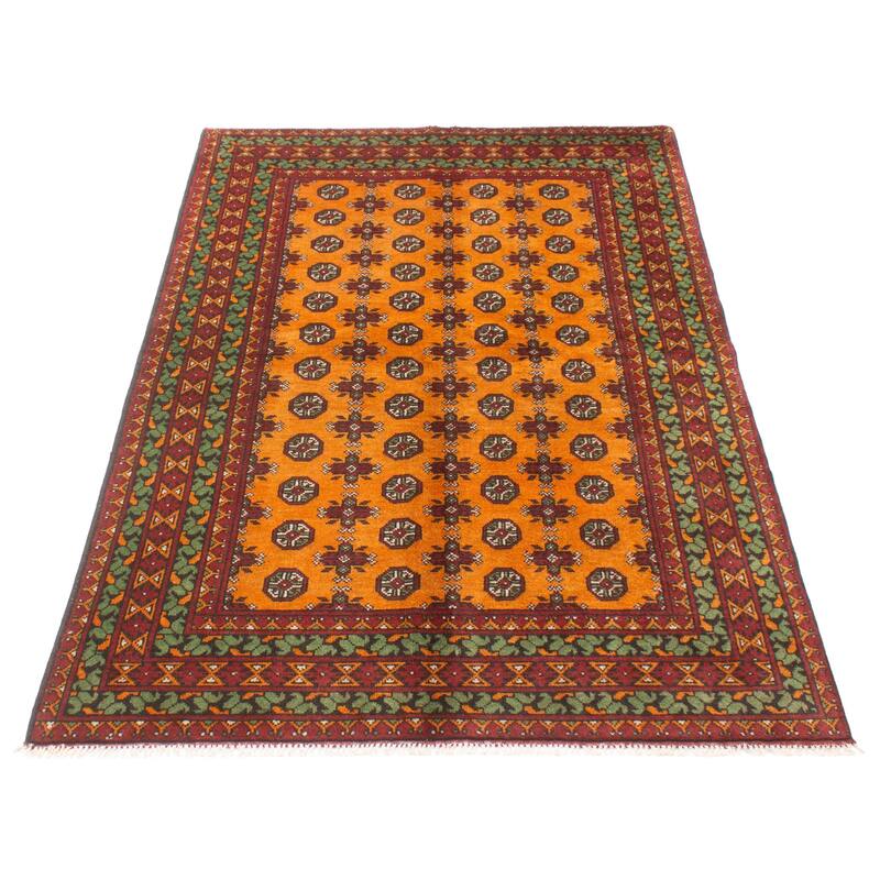 ECARPETGALLERY Hand-knotted Uzbek Kargahi Copper Wool Rug - 5'3 x 8'1