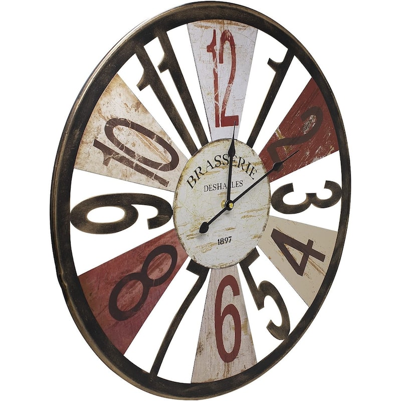 Large Wall Clock 24" Decorative, Office, Analog Modern Farmhouse Style