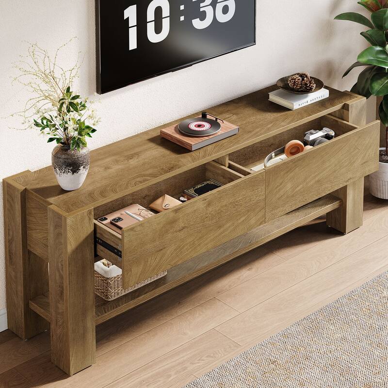 63" TV Stand with Drawers, Media Console with Storage for Living Room