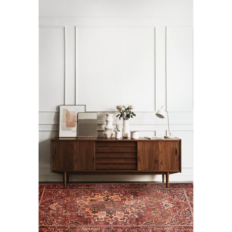 ECARPETGALLERY Hand-knotted Kayseri Vintage Red Wool Rug - 6'9 x 10'1