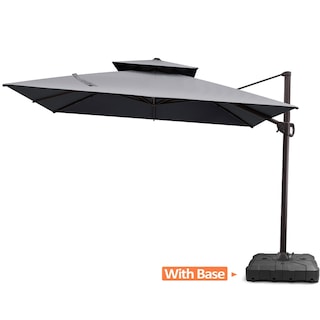 Pellebant Outdoor Patio Cantilever Offset Umbrella 11 ft Double Top