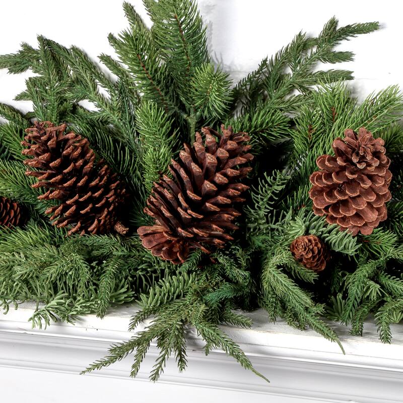 42" Real Touch Norfolk Spruce Juniper Swag - Green