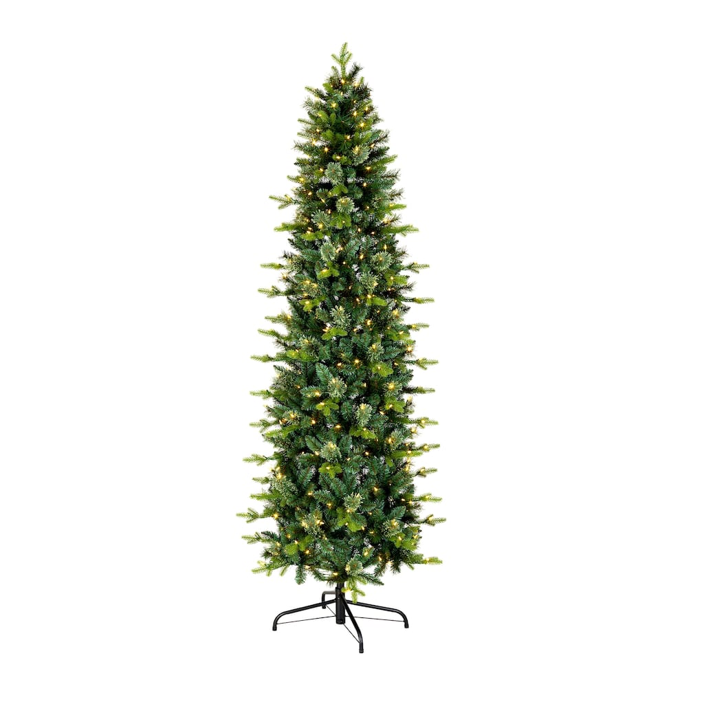 National Tree Company7.5 ft. Pre-Lit Feel Real Prancer Pencil Fir Artificial Christmas Tree with 400 Clear Lights - 7.5 Foot
