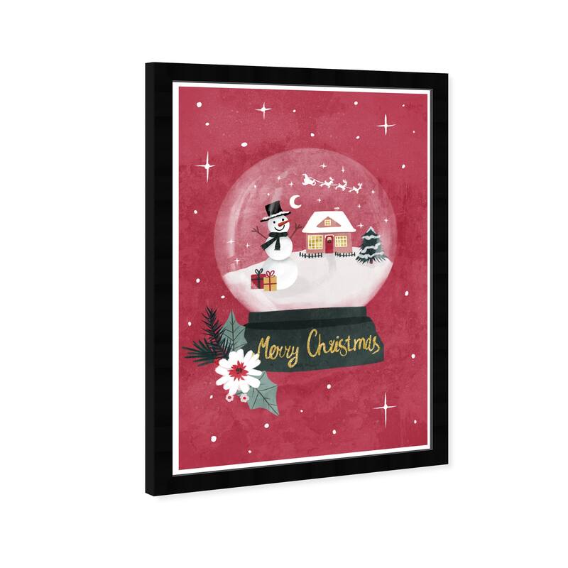 Wynwood Studio Prints Holiday and Seasonal Holiday Snowglobe Red Red and Modern & Contemporary Wall Art Canvas Print