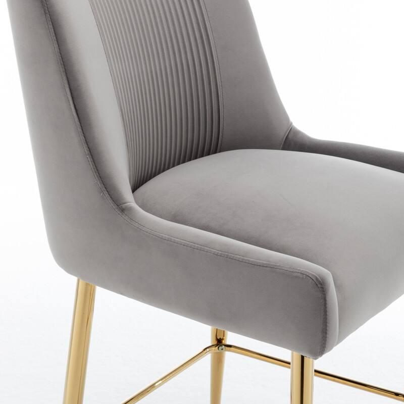 SEYNAR Modern Velvet 39'' H Metal Leg Counter or Bar Stools Set of 4