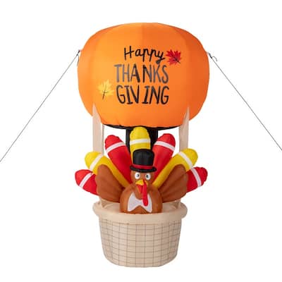 6ft LED Turkey Hot Air Balloon Decoration - N/A