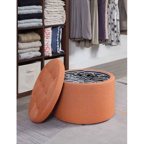 Porch & Den Deslonde Round Shoe Storage Ottoman