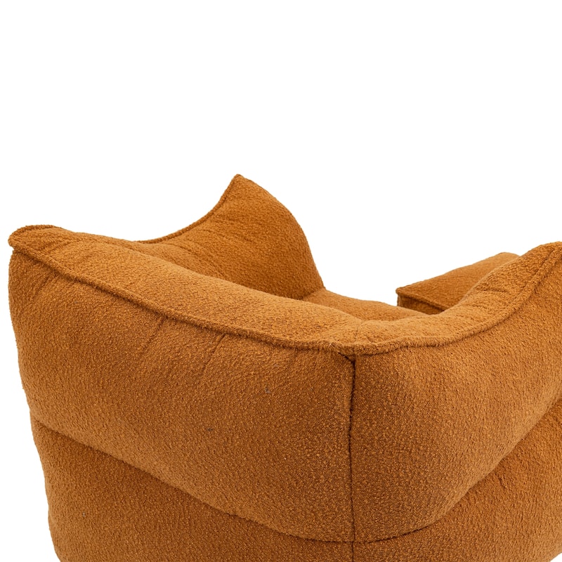 Boucle Bean Bag Chair Chair Sets with High Back Support and 300lb Capacity