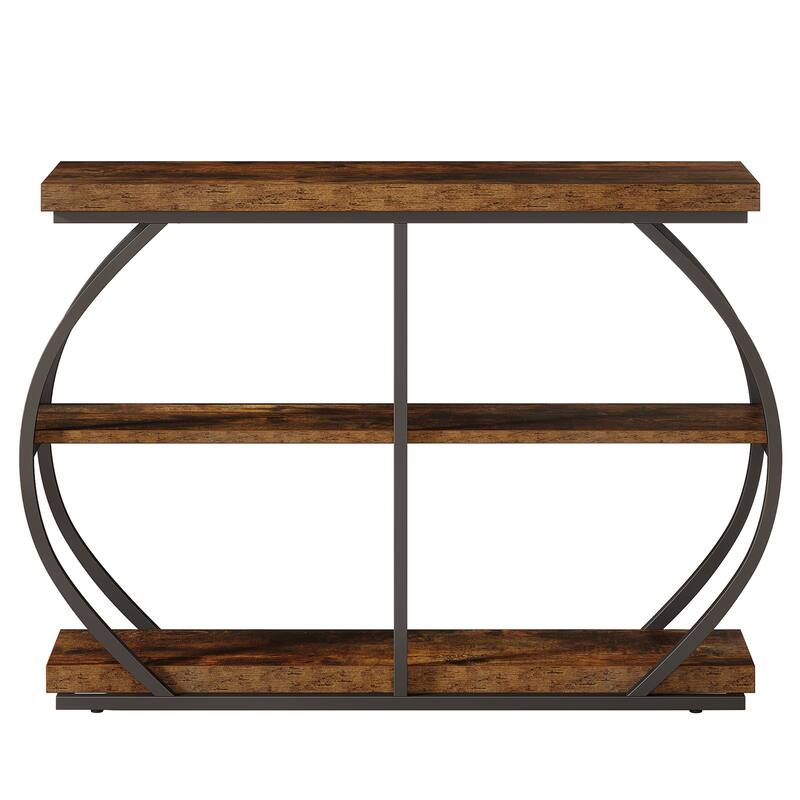 41.3" Industrial 3-Tier Entryway Console Table with Arched Metal Frame for Living Room, Hallway