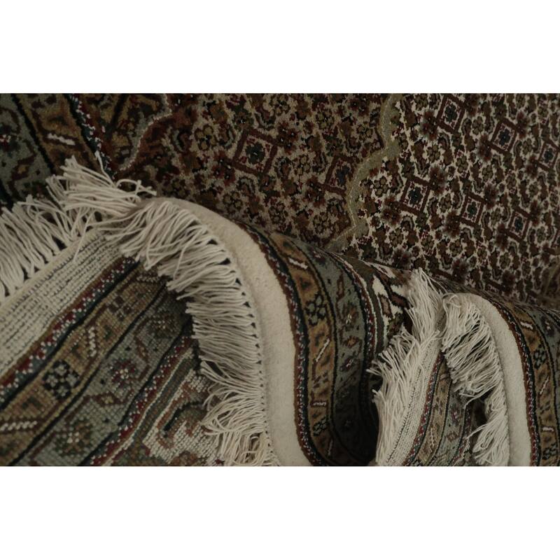 Hand Knotted Oriental 100% Wool Carpet Traditional Floral Beige & Ivories Bidjar Area Rug - 9' 5'' X 5' 9''