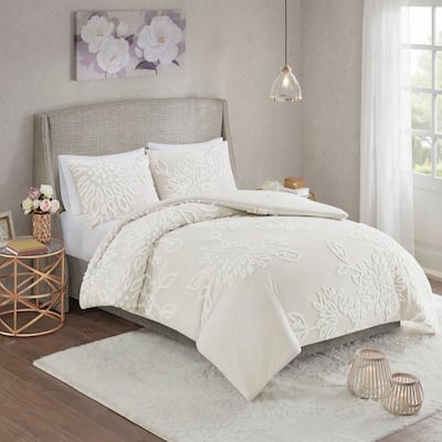 Madison Park Pansy Tufted Cotton Chenille Floral Comforter Set