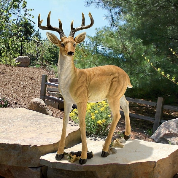 Resin Buck Statue Home Office Decor Animal Figurine Deer Outdoor Lawn Yard Sit 