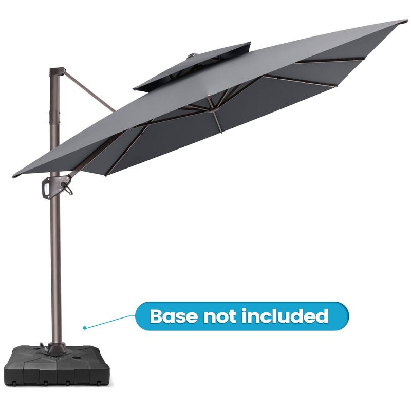 11 × 9 ft Outdoor Patio Cantilever Offset Dual Top Umbrella