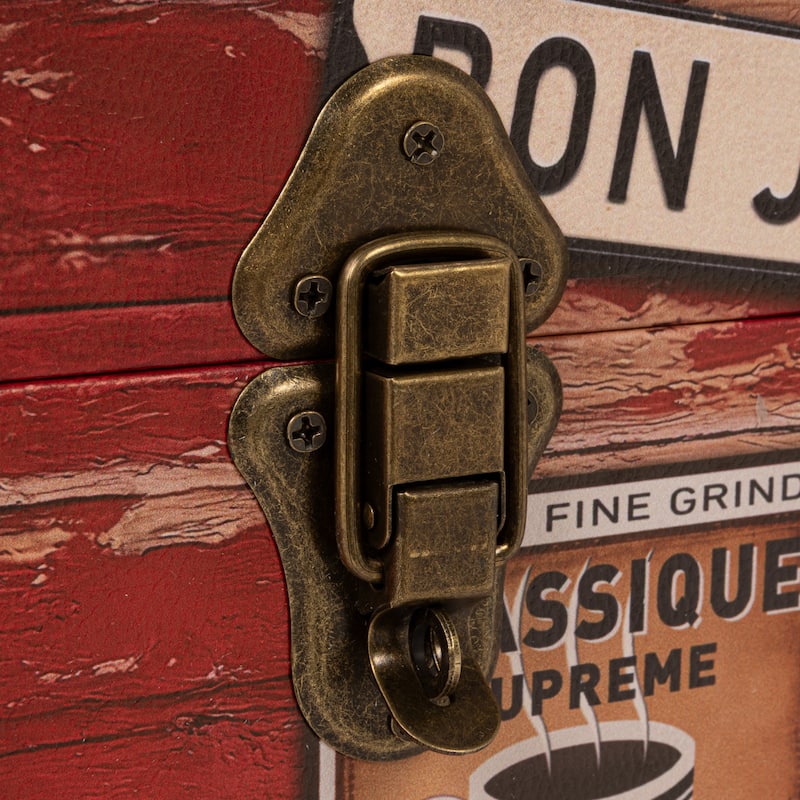 Household Essentials Decorative Trunk with Leather and Metal Accents & Hinged Lid - 11.4"L x 18.5"W x 11.4"H