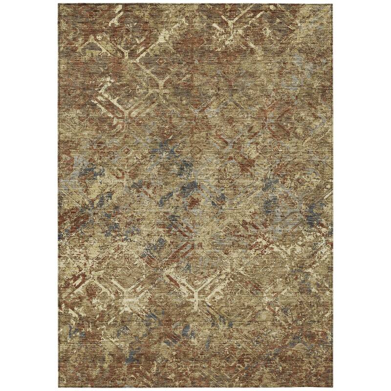 HomeRoots Geometric Transitional Rectangle Outdoor Rug