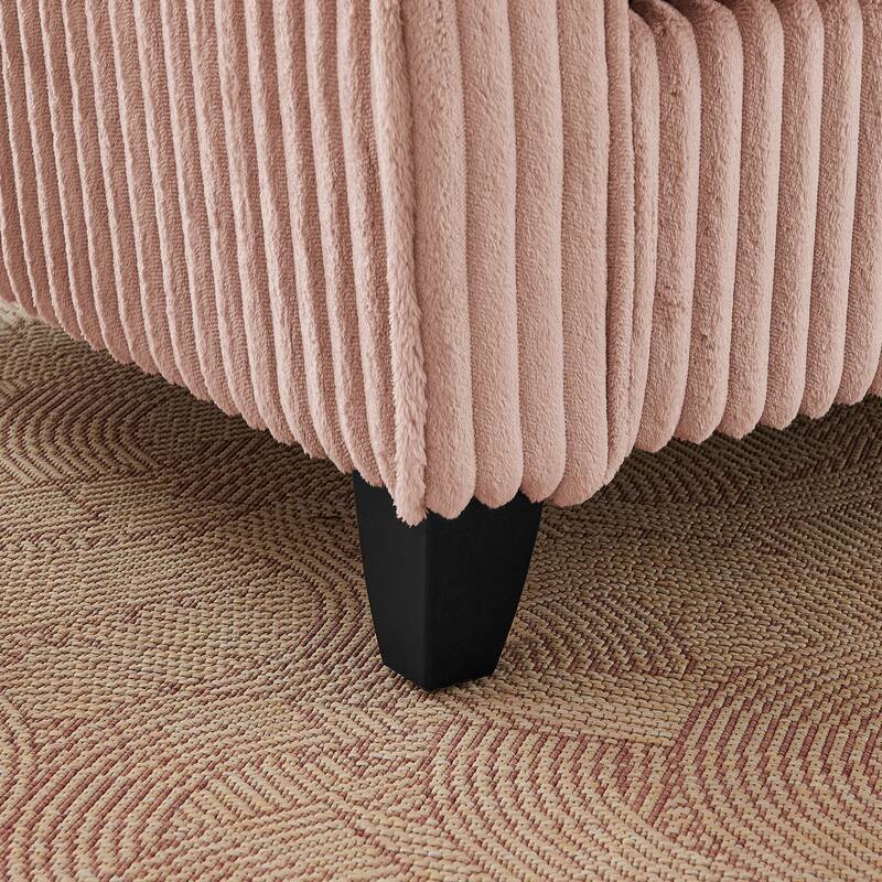 Tufted Corduroy Lazy Sofa Chair with Backrest and Armrests Single Person Lounge Chair for Living Room or Bedroom Accent Chairs
