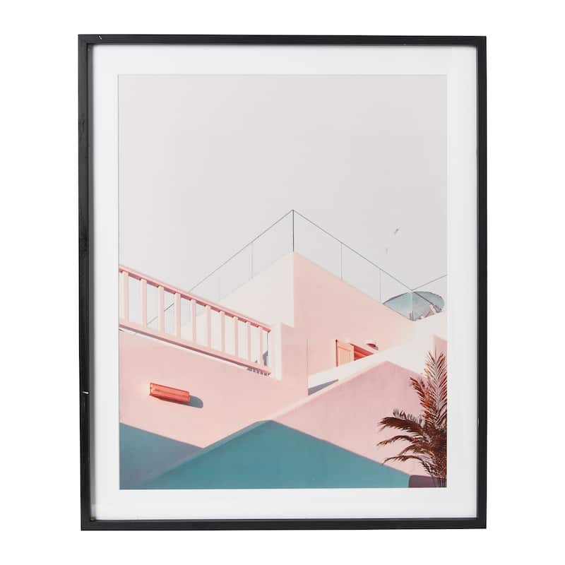 Wood Framed Architecture Photograph - Multi-Color