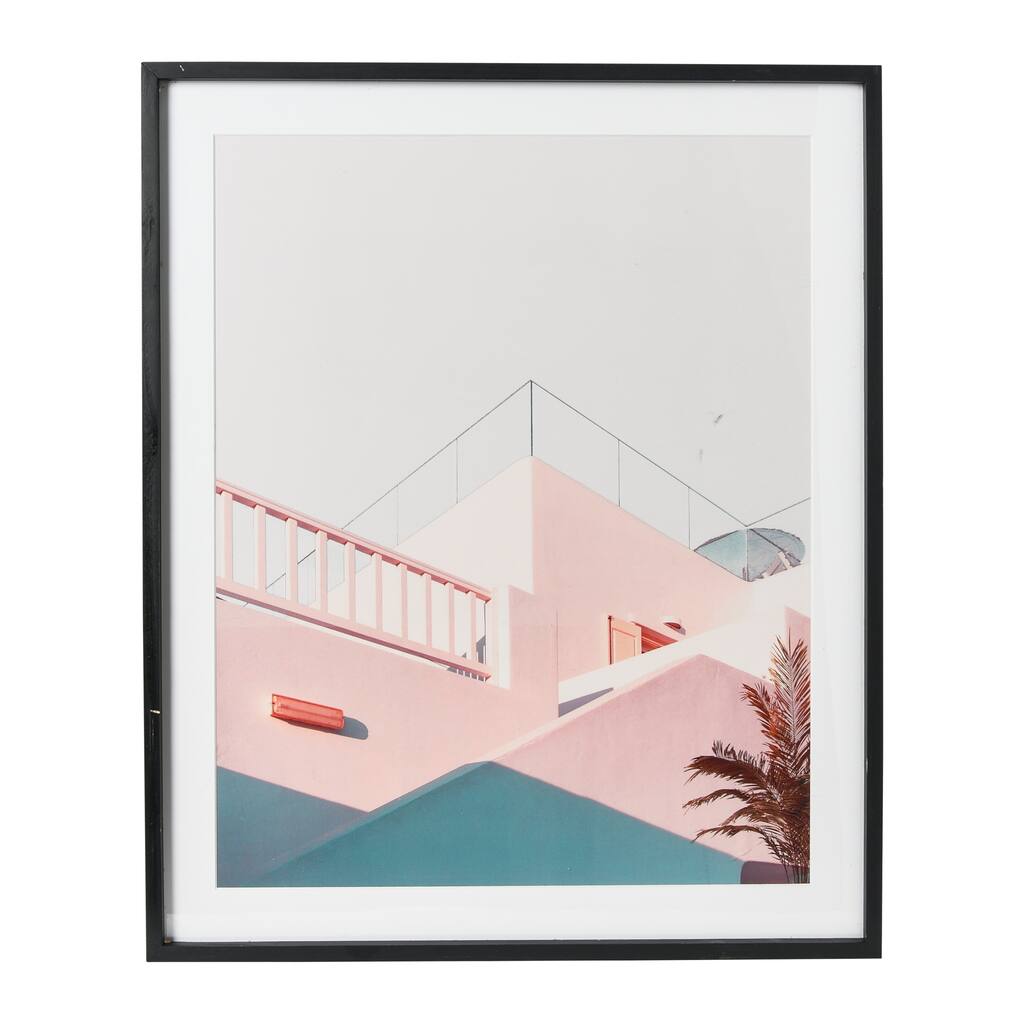 Wood Framed Architecture Photograph - Multi-Color