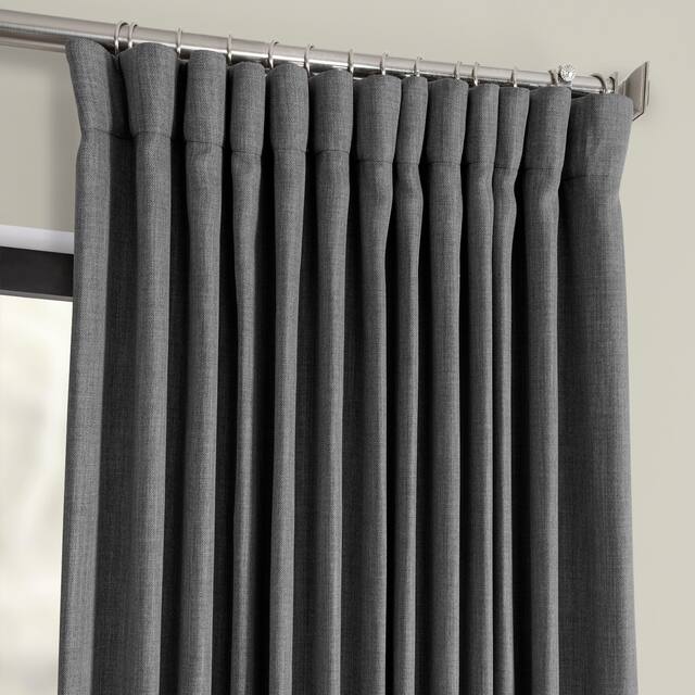 Porch & Den Milazzo Faux Linen Extra Wide Room Darkening Curtain (1 Panel)