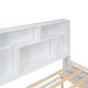 preview thumbnail 12 of 22, Queen Size Solid Pine Wood Platform Kids Bed Frame with Built-In Storage Shelves of the Headboard and 2-Drawers, White