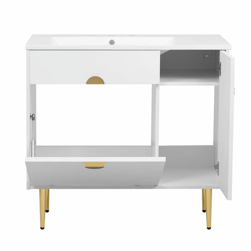 36" Bathroom Vanity with Resin Basin Sink