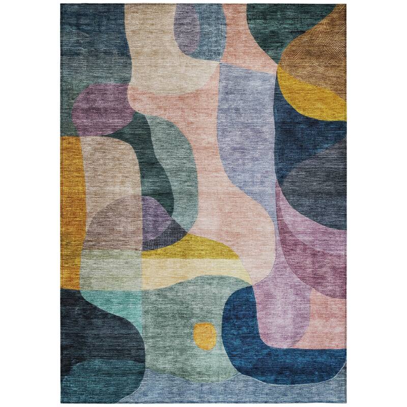 HomeRoots Abstract Transitional Rectangle Outdoor Rug