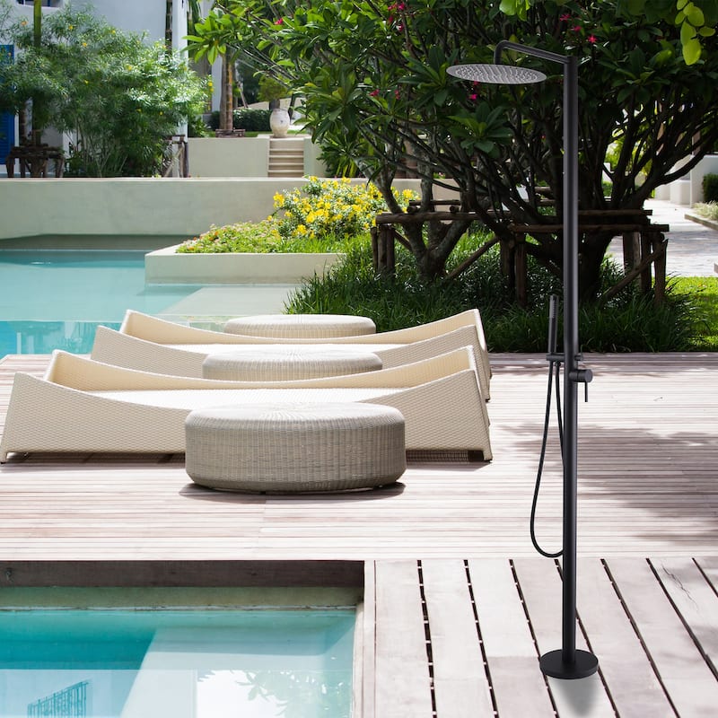 Rbrohant 84"H Stainless Steel Freestanding Outdoor Shower with Handshower