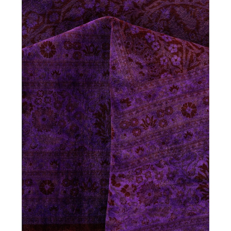 Overdyed One-of-a-Kind Hand-Knotted Area Rug - Purple - 10' 2" x 15' 8"