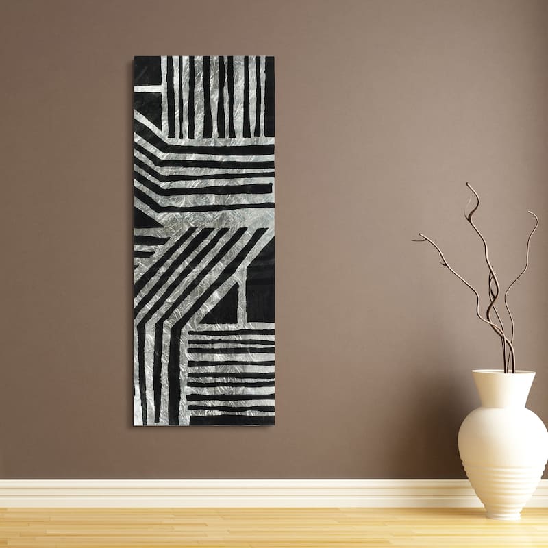 "Nokomis B" Reverse Printed Tempered Glass with Silver Leaf