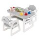 preview thumbnail 3 of 25, Kids Table and Chair Set with Building Blocks - 31" x 19" x 19" (L x W x H) Grey