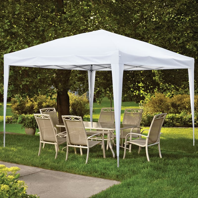 Zenova 10' x 10' Outdoor Pop Up Canopy Tent Patio Gazebo Party Wedding Tent - White